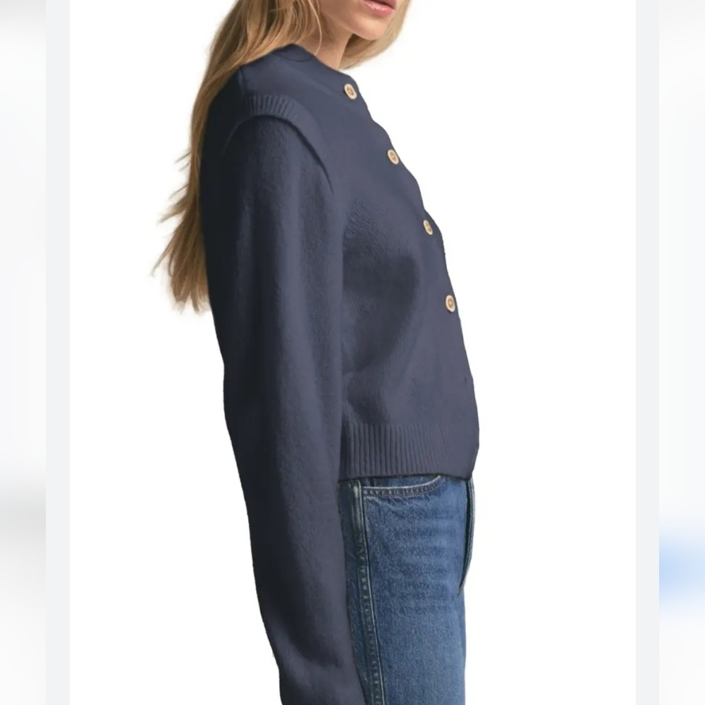NWT Favorite Daughter The Varsity Wool Blend Cardigan Size XL In Slate Color - Picture 3 of 16